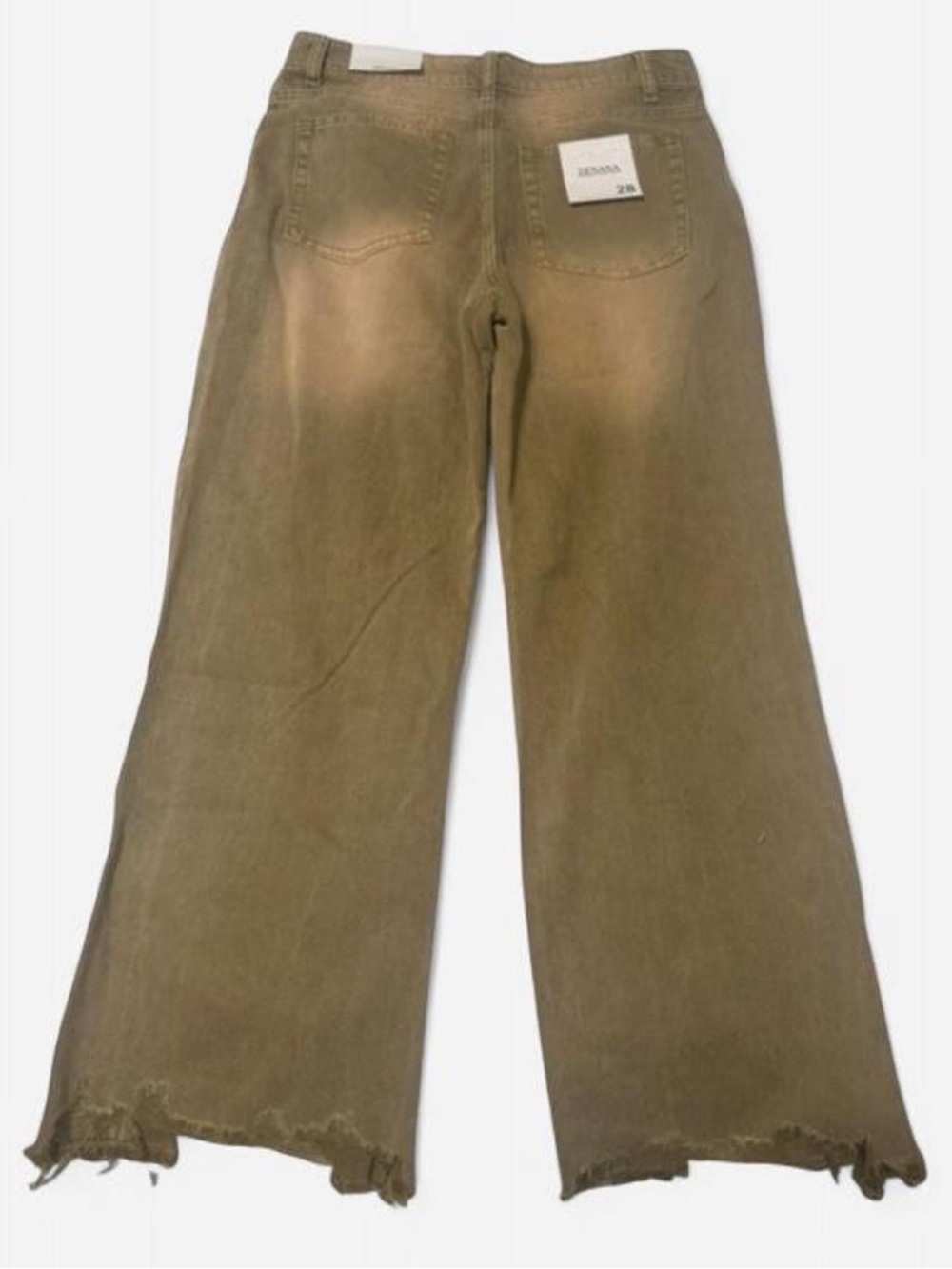 Zenana Outfitters Distressed Wide-Leg Jeans - Brown - Picture 2 of 2